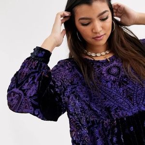 Free People Mirror Mirror Purple Velvet Boho Dress